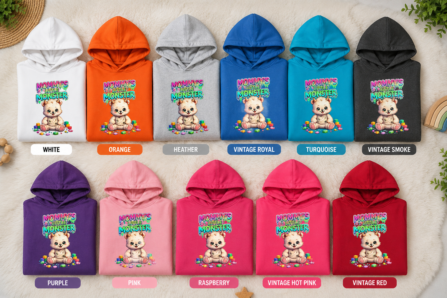 Mommy's Little Monster Toddler Hoodie, Bear Graphic Hoodie, Toddler Sweatshirt, Cute Kids Hoodie, Baby Shower Gift