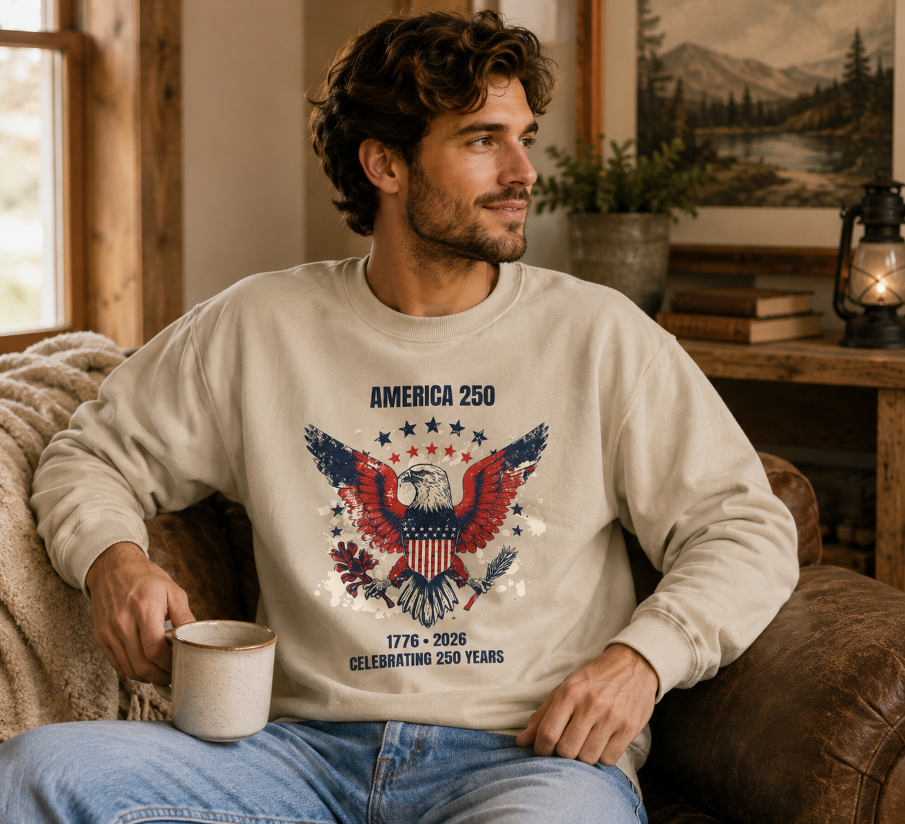 America 250 Sweatshirt, Patriotic Eagle Crewneck, 1776 2026 Anniversary Sweatshirt, 250 Years of Freedom Gift