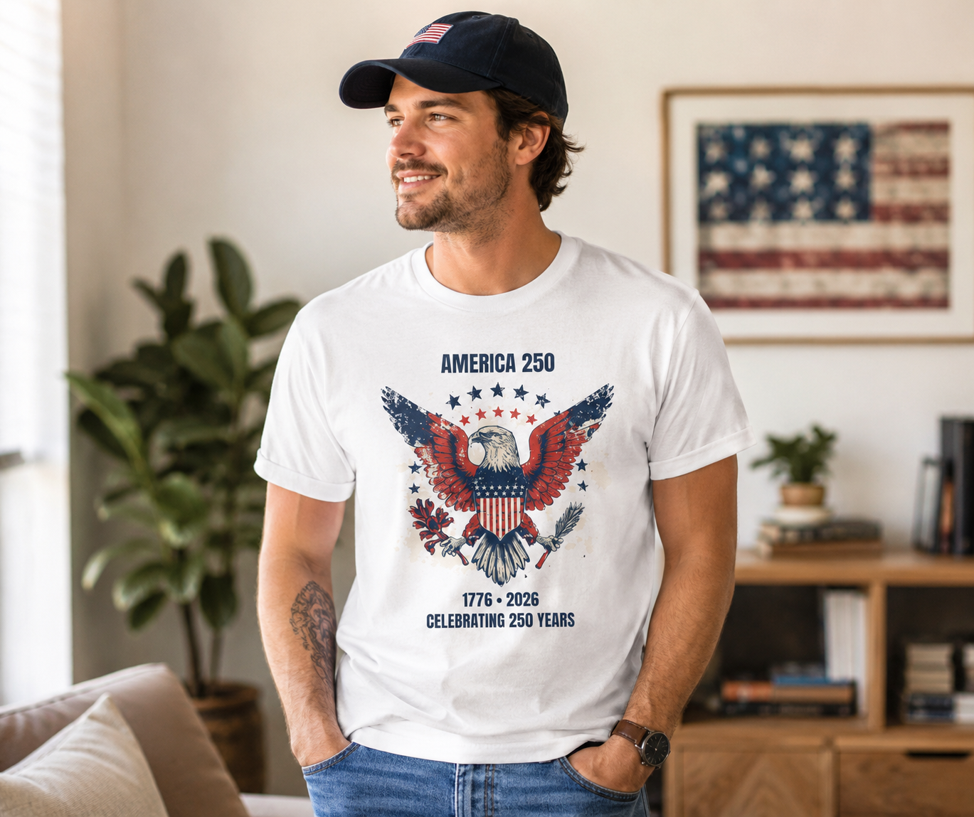 America 250 Shirt, 1776 2026 T Shirt, USA 250th Anniversary Tee, Patriotic Eagle Shirt, America Birthday Shirt, July 4th Gift
