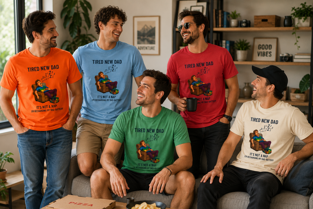 Funny New Dad Shirt, Tired New Dad Tee, First Father's Day Gift, New Father Gift, Dad Battery Graphic T-Shirt, Daddy Tee