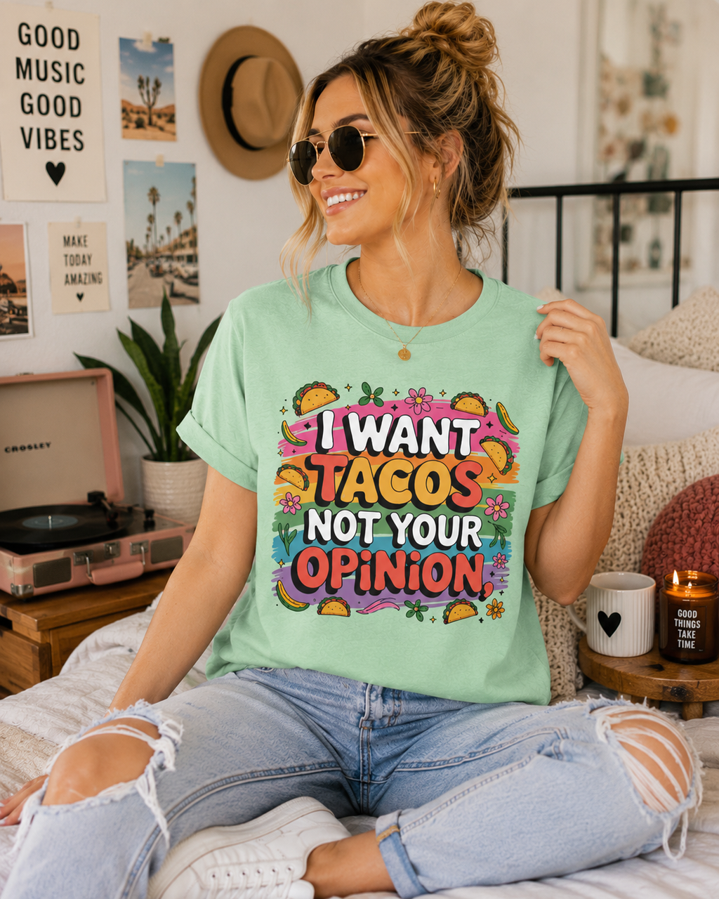 Funny Shirt for Women, Colorful Graphic Tee, Sarcastic T-Shirt, Food Lover Gift, Humorous Gift for Her