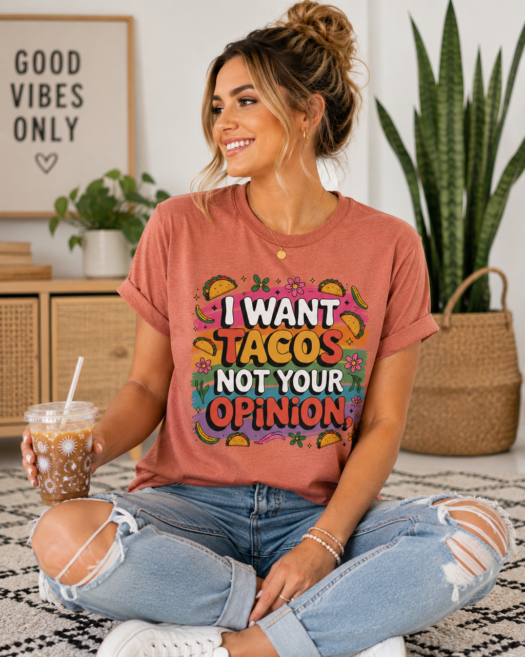 Funny Shirt for Women, Colorful Graphic Tee, Sarcastic T-Shirt, Food Lover Gift, Humorous Gift for Her
