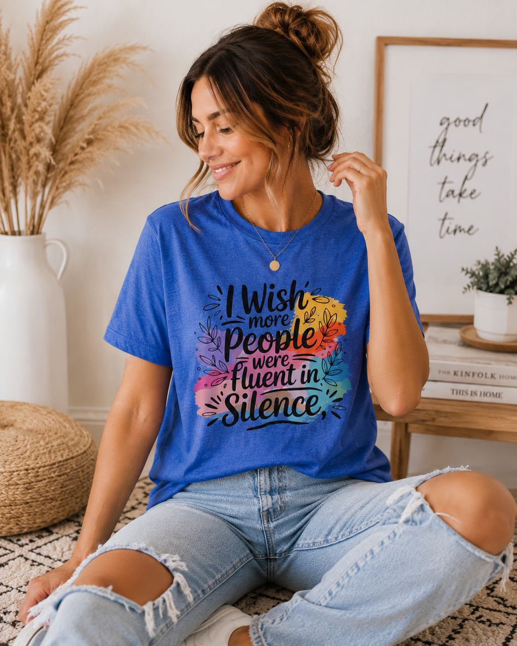 Funny Graphic Tee for Women, Colorful Floral Shirt, Cute Casual T Shirt, Trendy Everyday Tee, Gift for Her