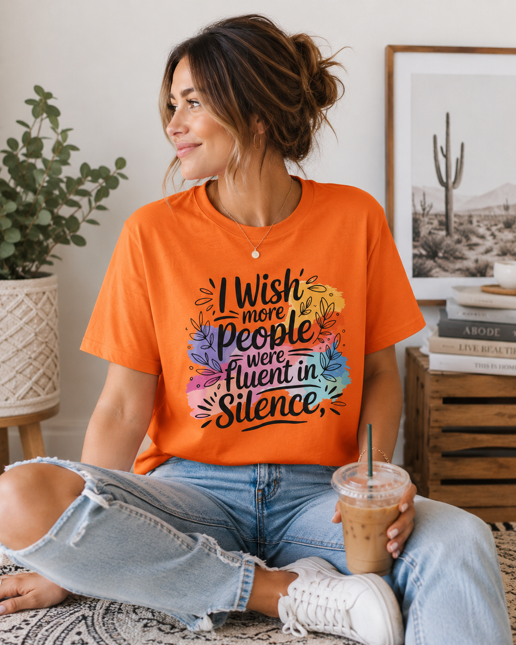 Funny Graphic Tee for Women, Colorful Floral Shirt, Cute Casual T Shirt, Trendy Everyday Tee, Gift for Her