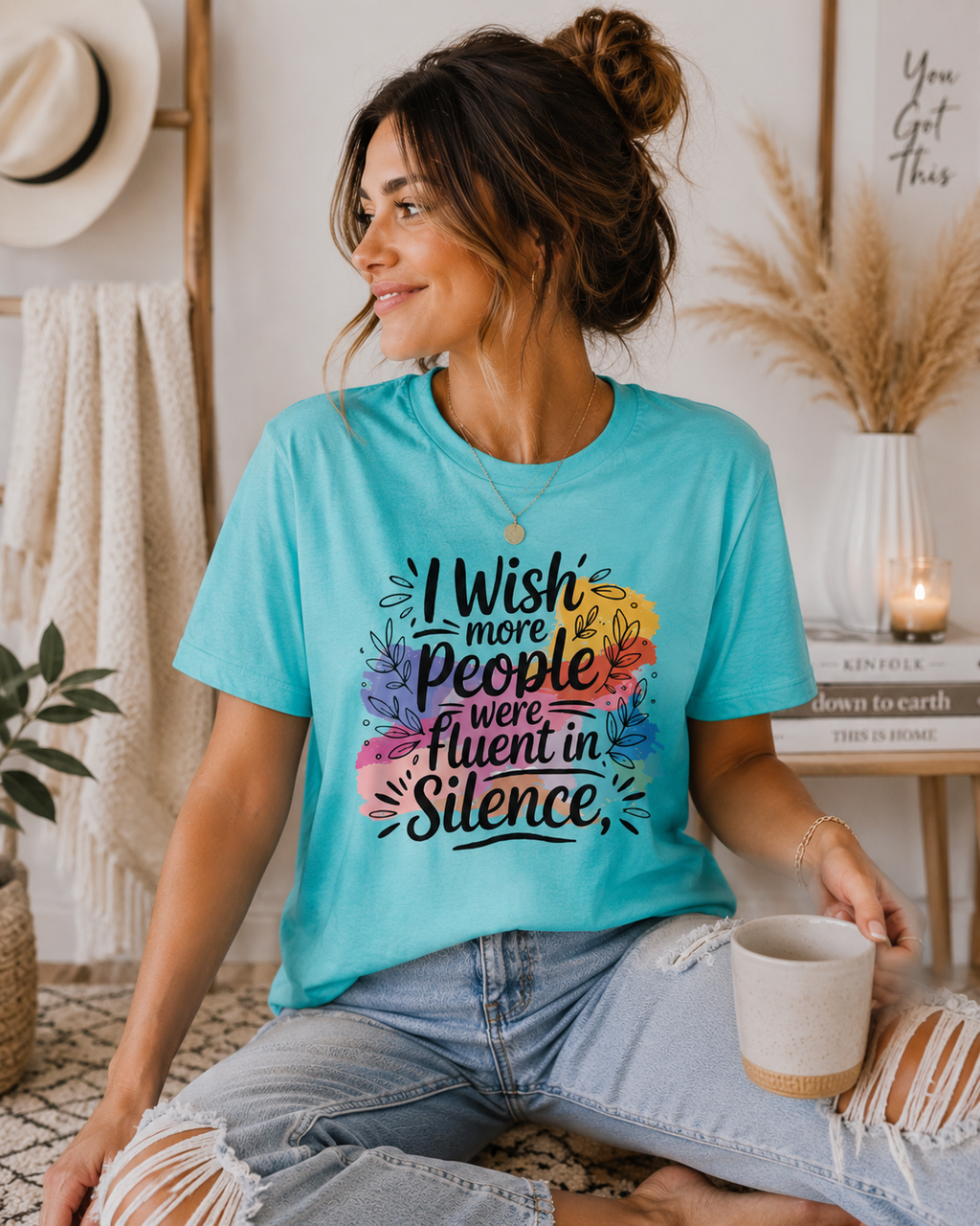 Funny Graphic Tee for Women, Colorful Floral Shirt, Cute Casual T Shirt, Trendy Everyday Tee, Gift for Her
