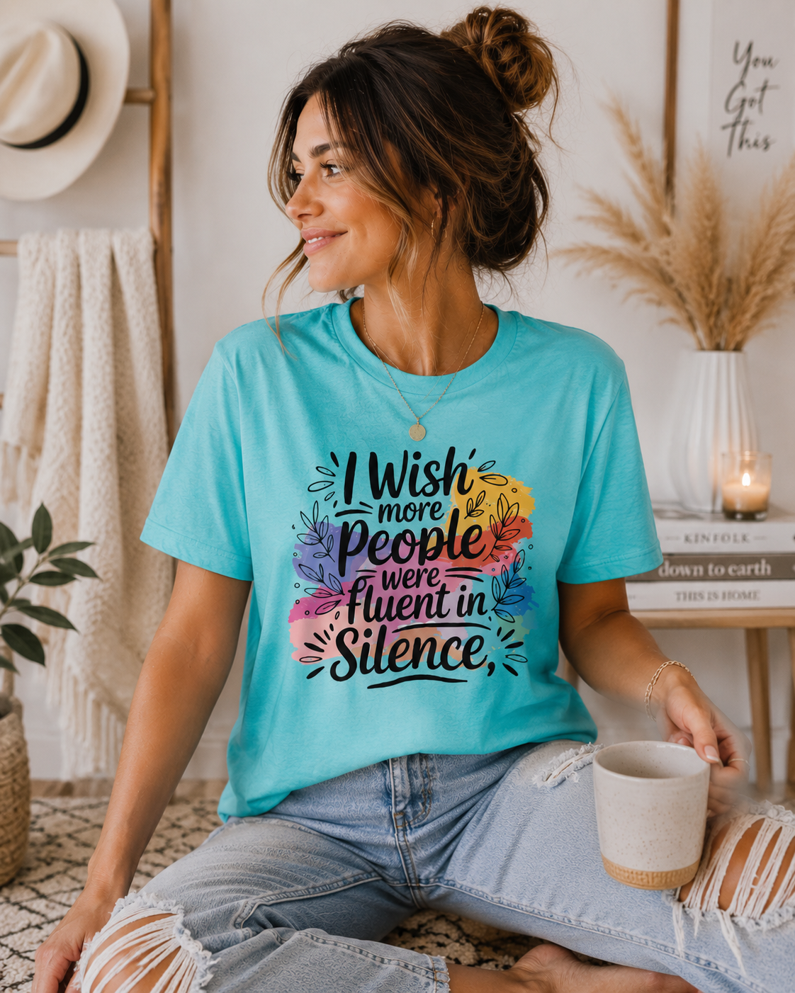 Funny Graphic Tee for Women, Colorful Floral Shirt, Cute Casual T Shirt, Trendy Everyday Tee, Gift for Her