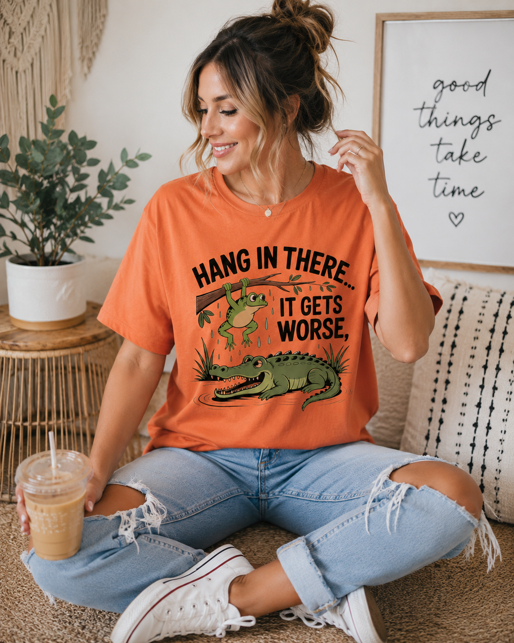 Funny Frog Shirt, Alligator Graphic Tee, Funny Animal T Shirt, Cute Casual Tee for Women, Sarcastic Graphic Shirt