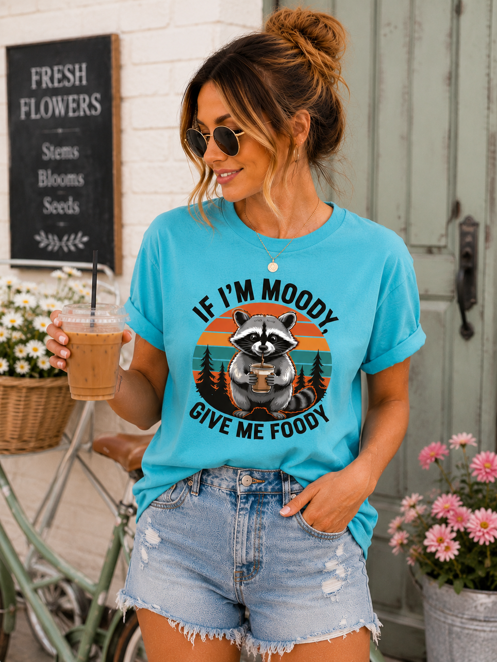 Funny Animal Shirt for Women, Cute Animal Graphic Tee, Food Lover T Shirt, Casual Everyday Tee, Gift for Her