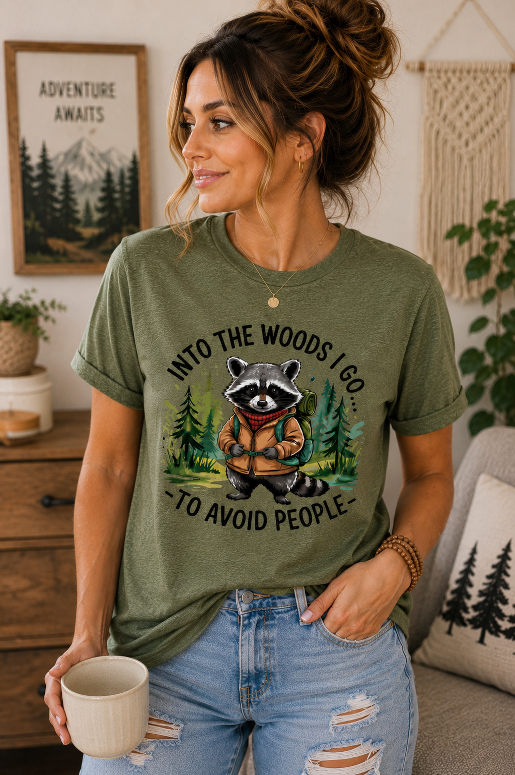 Hiking Shirt for Women, Funny Camping T Shirt, Nature Lover Graphic Tee, Introvert Shirt, Outdoor Adventure Gift