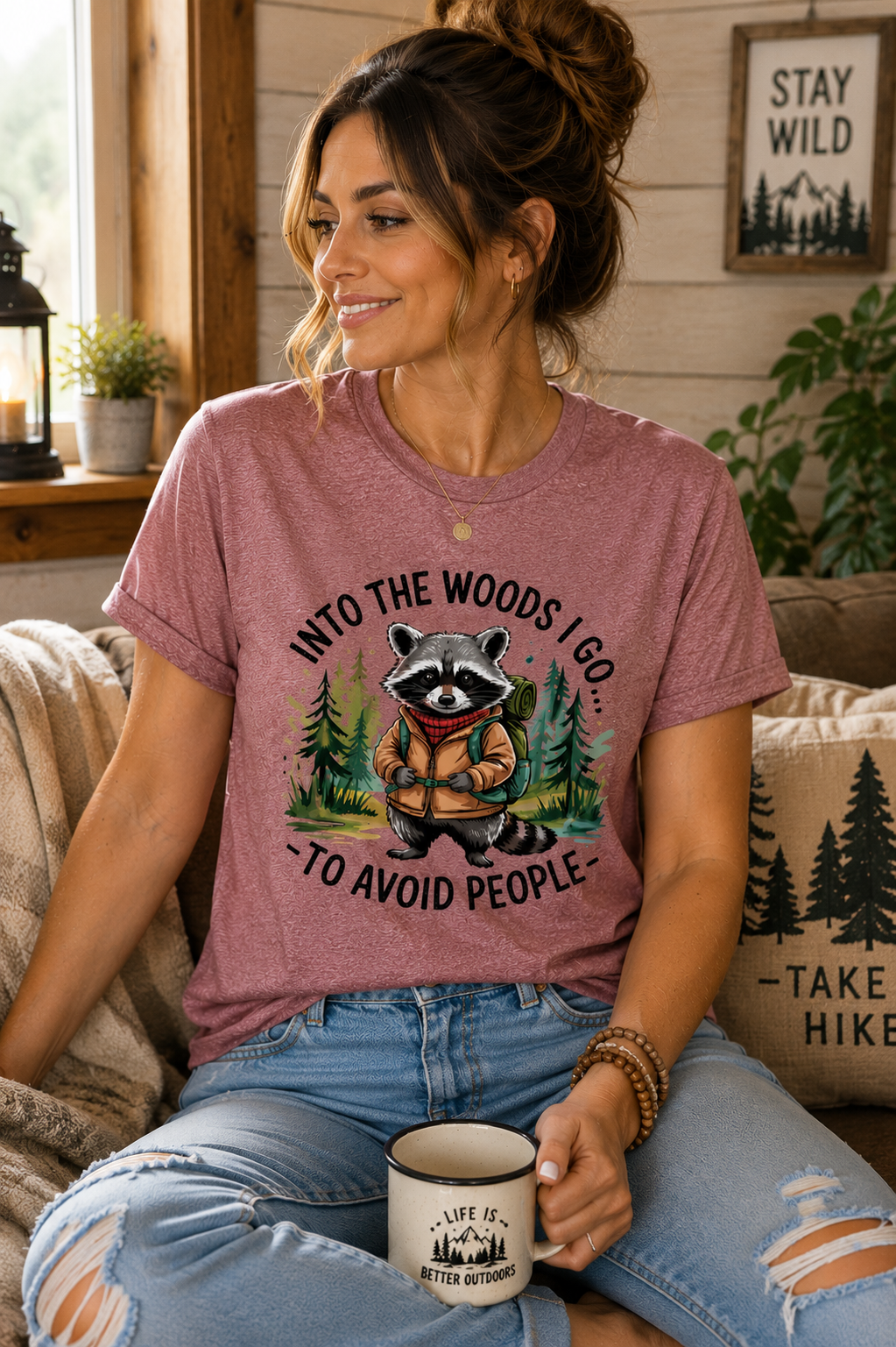 Hiking Shirt for Women, Funny Camping T Shirt, Nature Lover Graphic Tee, Introvert Shirt, Outdoor Adventure Gift