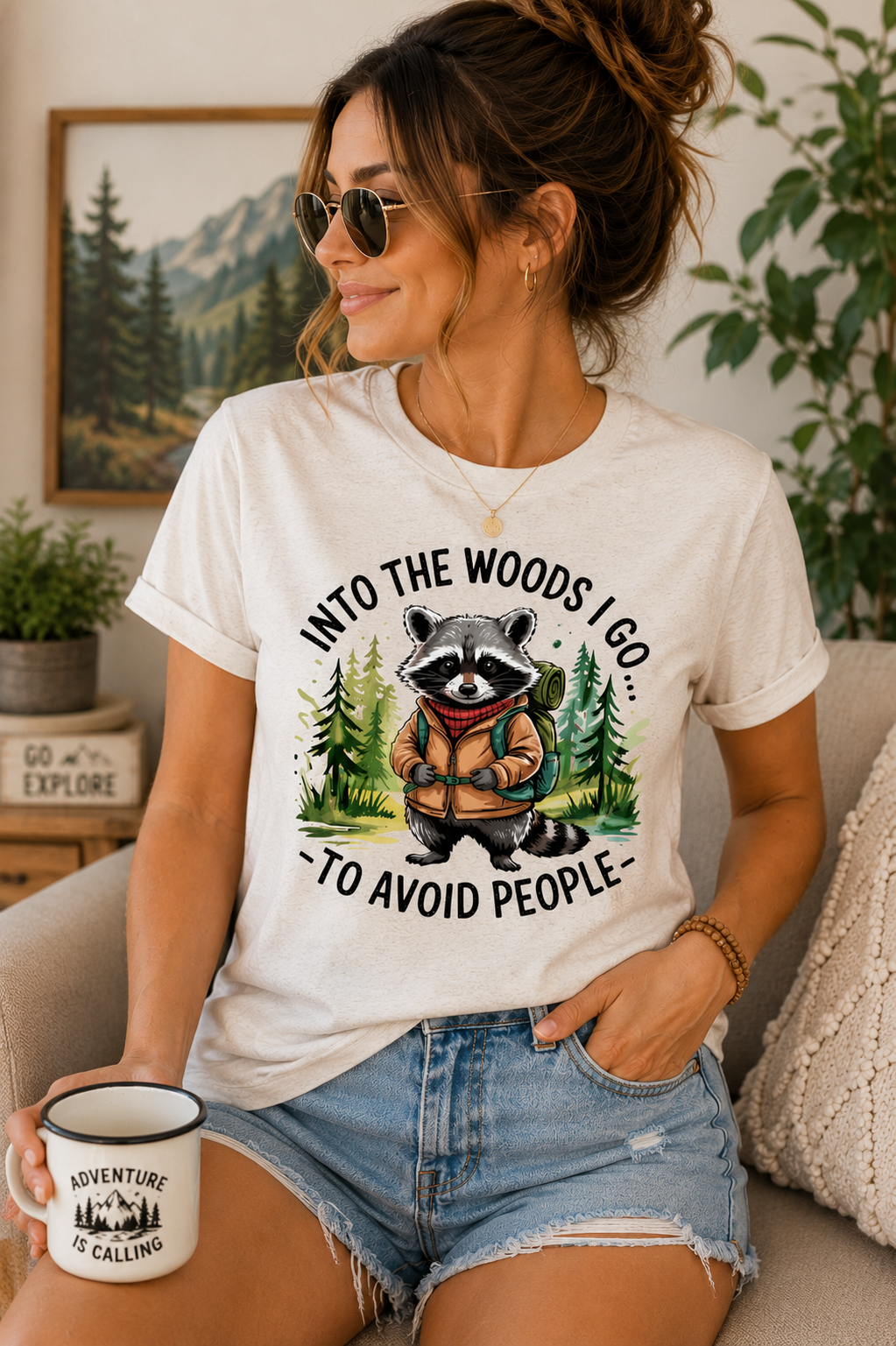 Hiking Shirt for Women, Funny Camping T Shirt, Nature Lover Graphic Tee, Introvert Shirt, Outdoor Adventure Gift