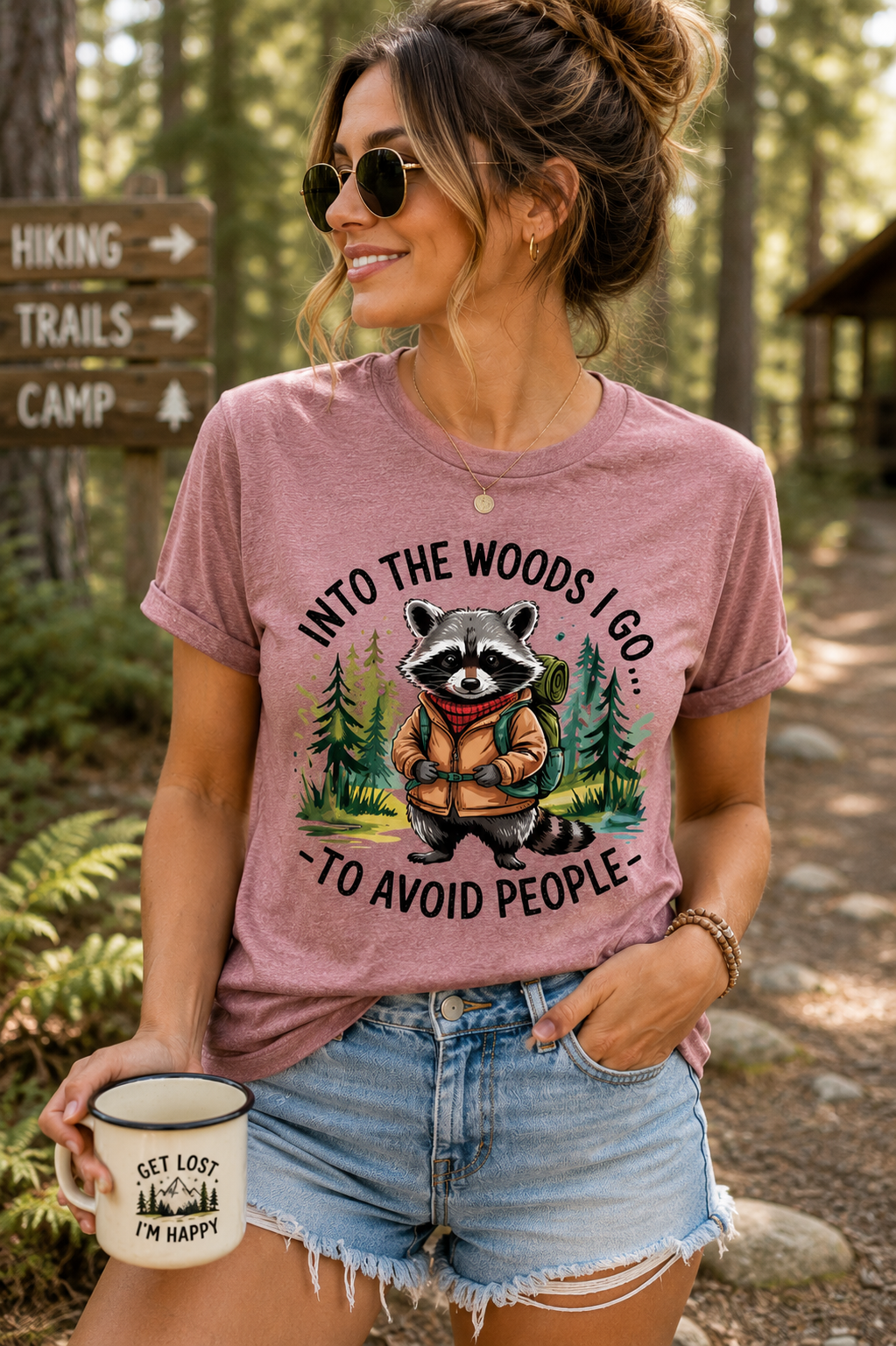 Hiking Shirt for Women, Funny Camping T Shirt, Nature Lover Graphic Tee, Introvert Shirt, Outdoor Adventure Gift