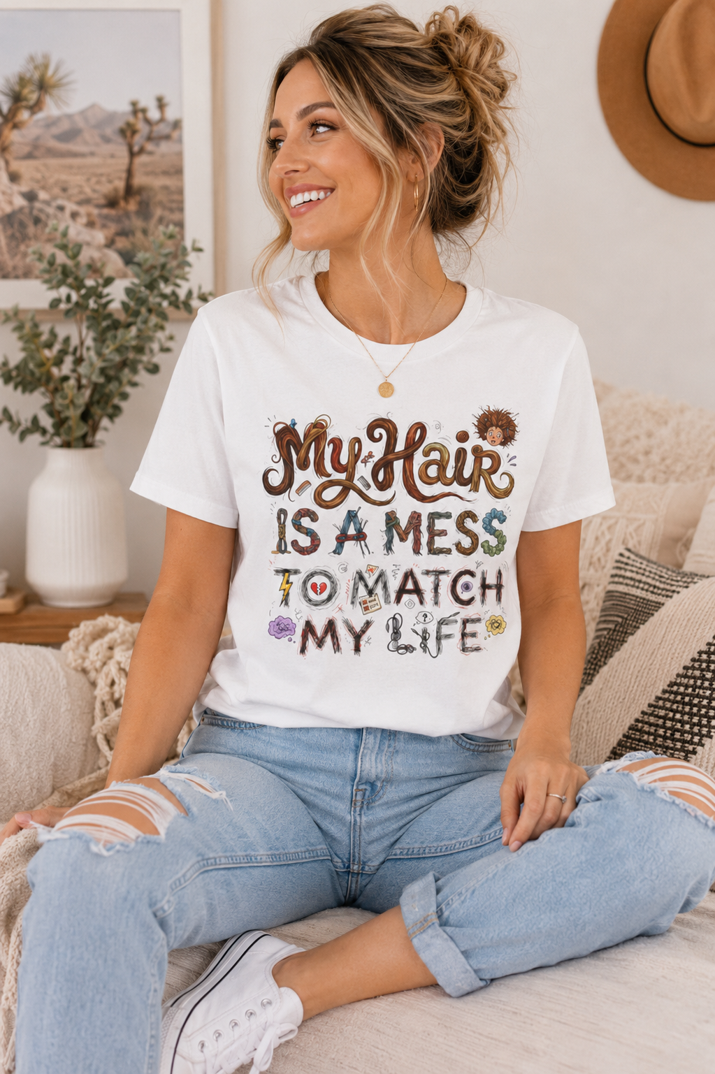 Funny Graphic Tee for Women, Cute Graphic T Shirt, Everyday Casual Shirt, Gift For Women