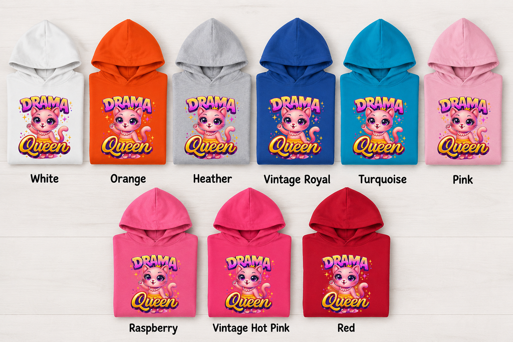 Toddler Girl Hoodie, Girls Hooded Sweatshirt, Funny Toddler Sweatshirt, Kids Pullover, Birthday Girl Gift, Drama Queen Hoodie