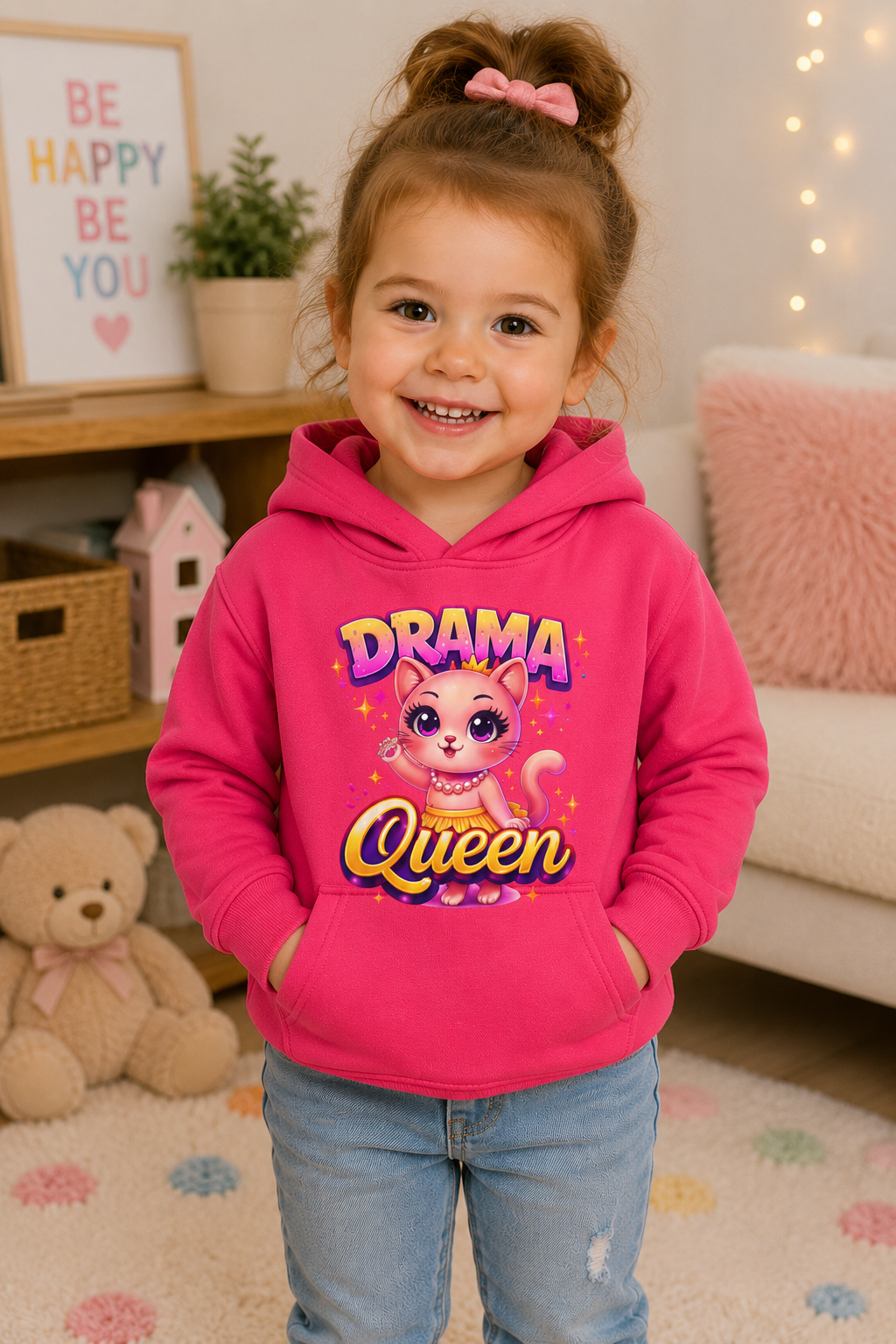 Toddler Girl Hoodie, Girls Hooded Sweatshirt, Funny Toddler Sweatshirt, Kids Pullover, Birthday Girl Gift, Drama Queen Hoodie