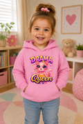 Toddler Girl Hoodie, Girls Hooded Sweatshirt, Funny Toddler Sweatshirt, Kids Pullover, Birthday Girl Gift, Drama Queen Hoodie