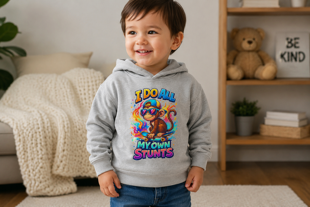 Toddler Hoodie, Funny Monkey Sweatshirt, Cute Animal Graphic Hoodie, Skateboard Kids Pullover, Boy Girl Birthday Gift