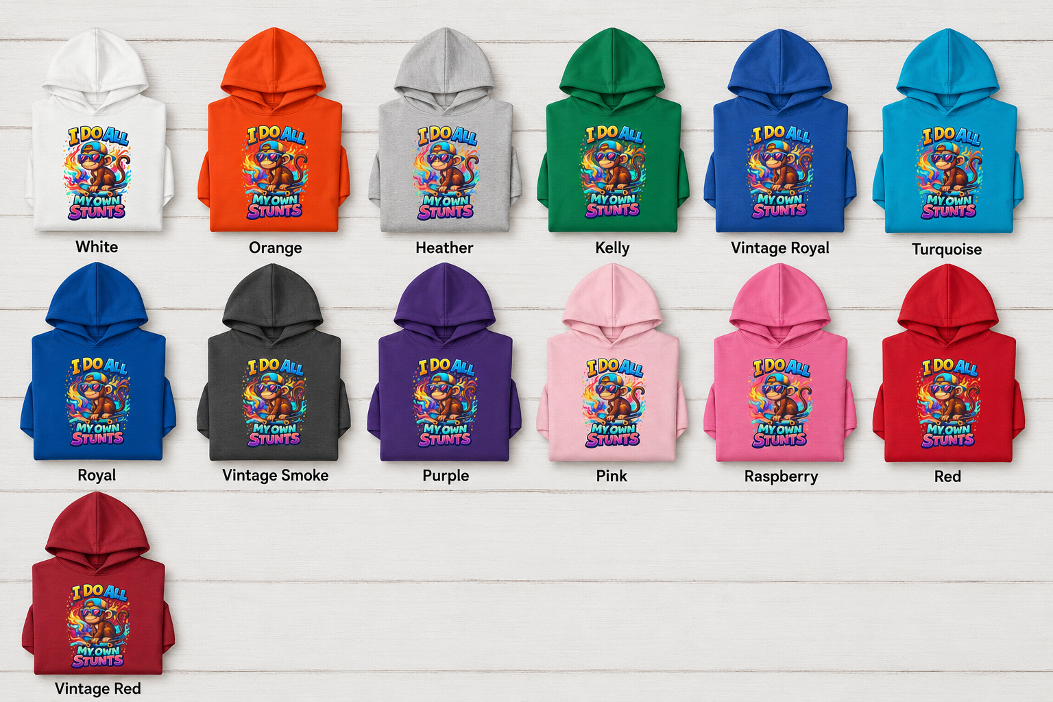 Toddler Hoodie, Funny Monkey Sweatshirt, Cute Animal Graphic Hoodie, Skateboard Kids Pullover, Boy Girl Birthday Gift