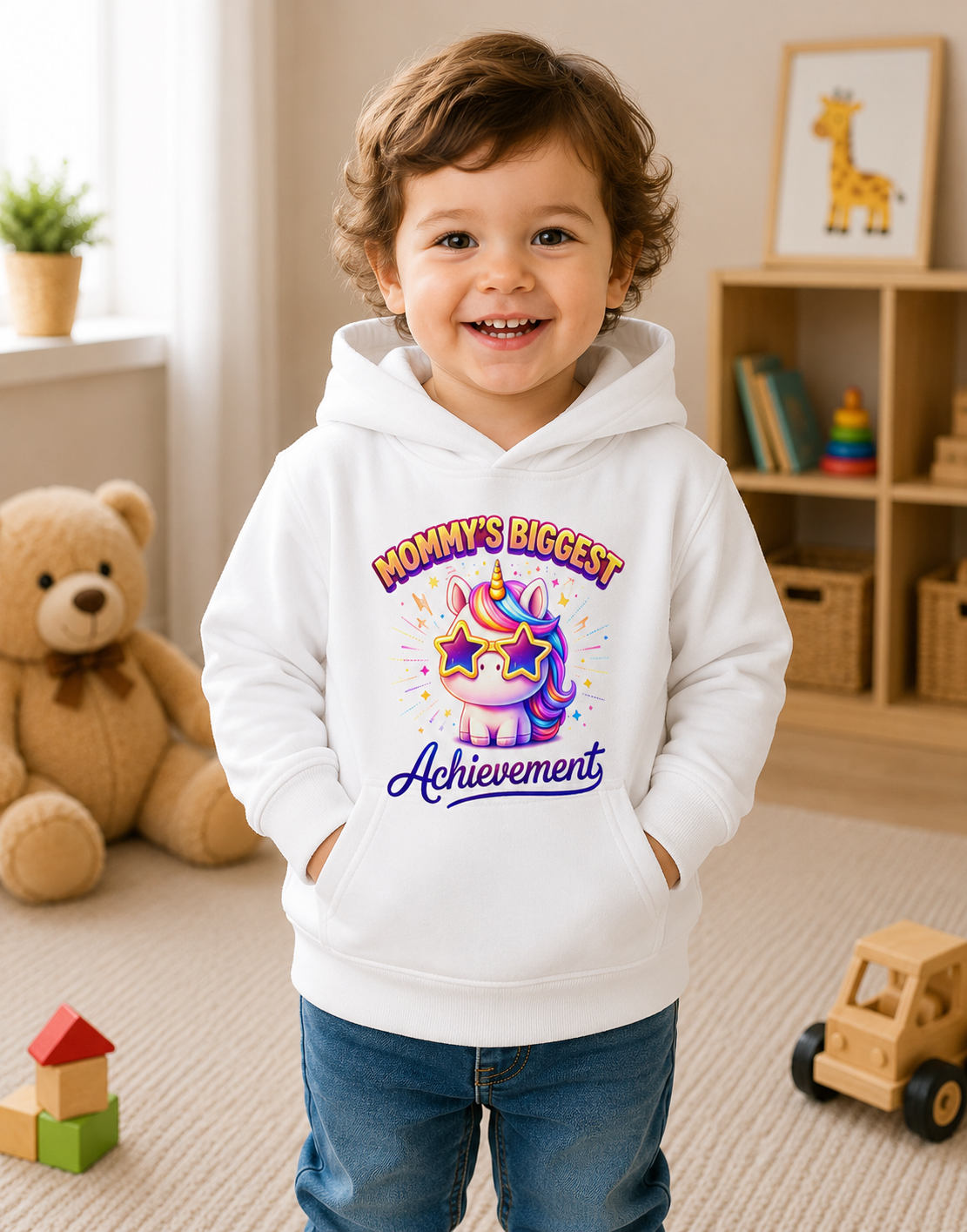 Toddler Unicorn Hoodie, Funny Toddler Sweatshirt, Cute Girls Hooded Pullover, Kids Graphic Hoodie, Birthday Gift for Toddler Girl