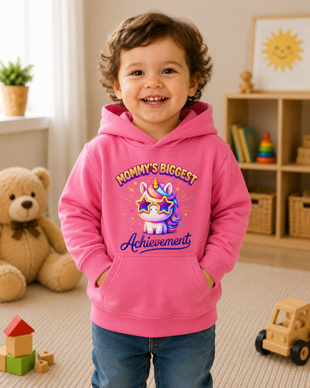 Toddler Unicorn Hoodie, Funny Toddler Sweatshirt, Cute Girls Hooded Pullover, Kids Graphic Hoodie, Birthday Gift for Toddler Girl