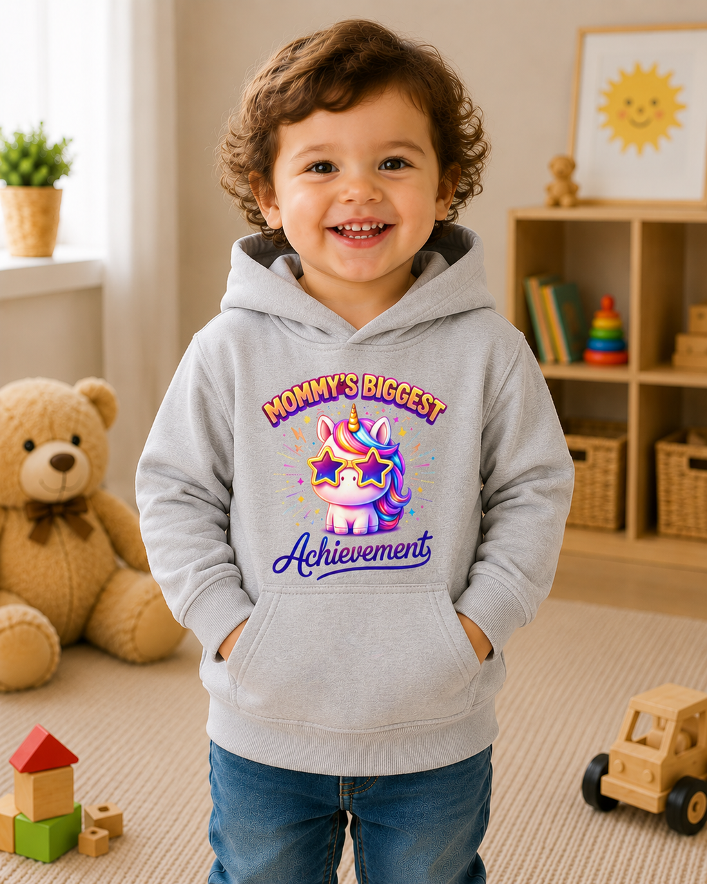 Toddler Unicorn Hoodie, Funny Toddler Sweatshirt, Cute Girls Hooded Pullover, Kids Graphic Hoodie, Birthday Gift for Toddler Girl