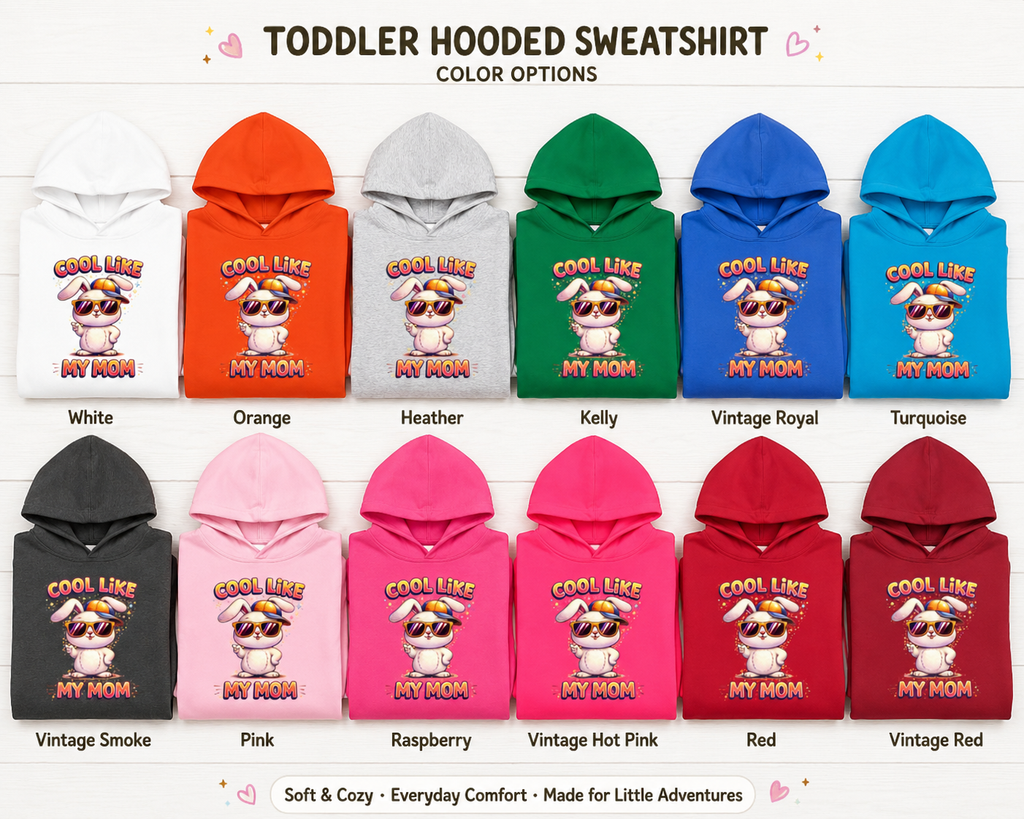 Toddler Bunny Hoodie, Cute Rabbit Sweatshirt, Girls Hooded Pullover, Kids Graphic Hoodie, Gift for Toddler