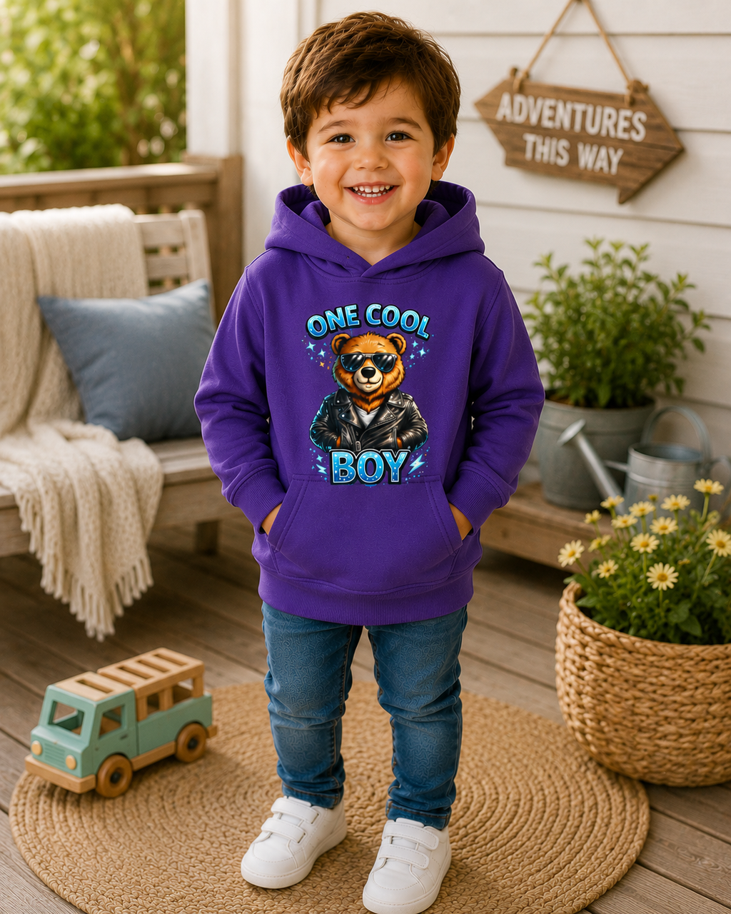 Toddler Bear Hoodie, Cute Animal Sweatshirt, Boys Hooded Pullover, Kids Graphic Hoodie, Birthday Gift for Toddler Boy