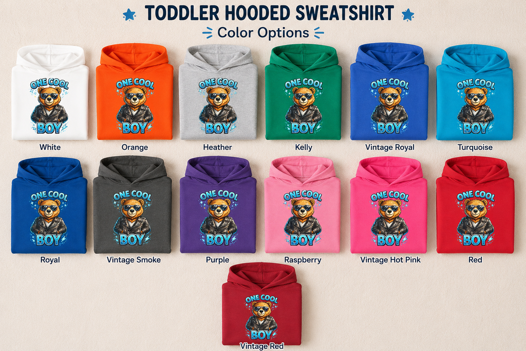Toddler Bear Hoodie, Cute Animal Sweatshirt, Boys Hooded Pullover, Kids Graphic Hoodie, Birthday Gift for Toddler Boy