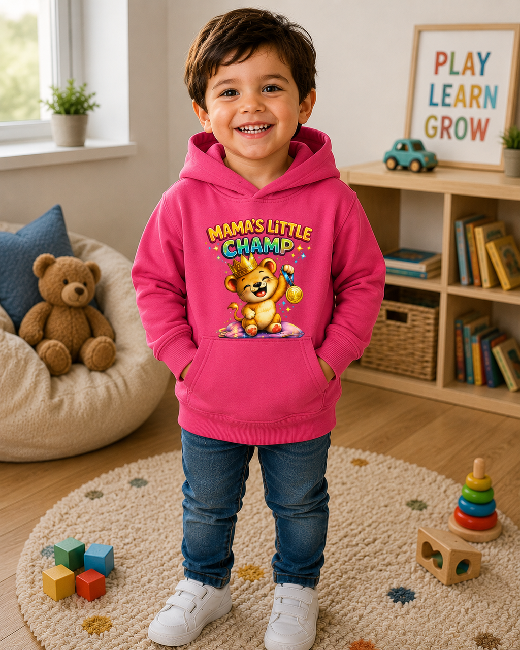 Toddler Lion Hoodie, Cute Animal Sweatshirt, Boys Hooded Pullover, Kids Graphic Hoodie, Birthday Gift for Toddler