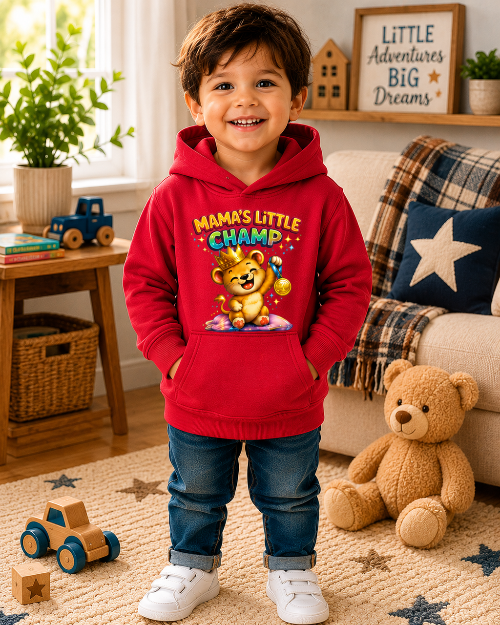 Toddler Lion Hoodie, Cute Animal Sweatshirt, Boys Hooded Pullover, Kids Graphic Hoodie, Birthday Gift for Toddler