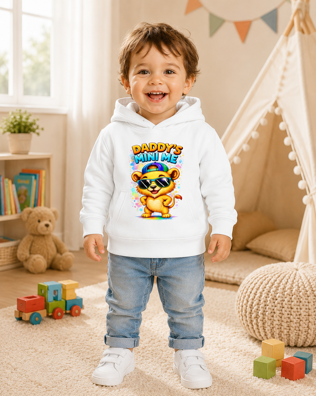 Daddy's Mini Me Toddler Hoodie, Lion Graphic Hoodie, Toddler Boy Sweatshirt, Cute Kids Hoodie, Father's Day Gift