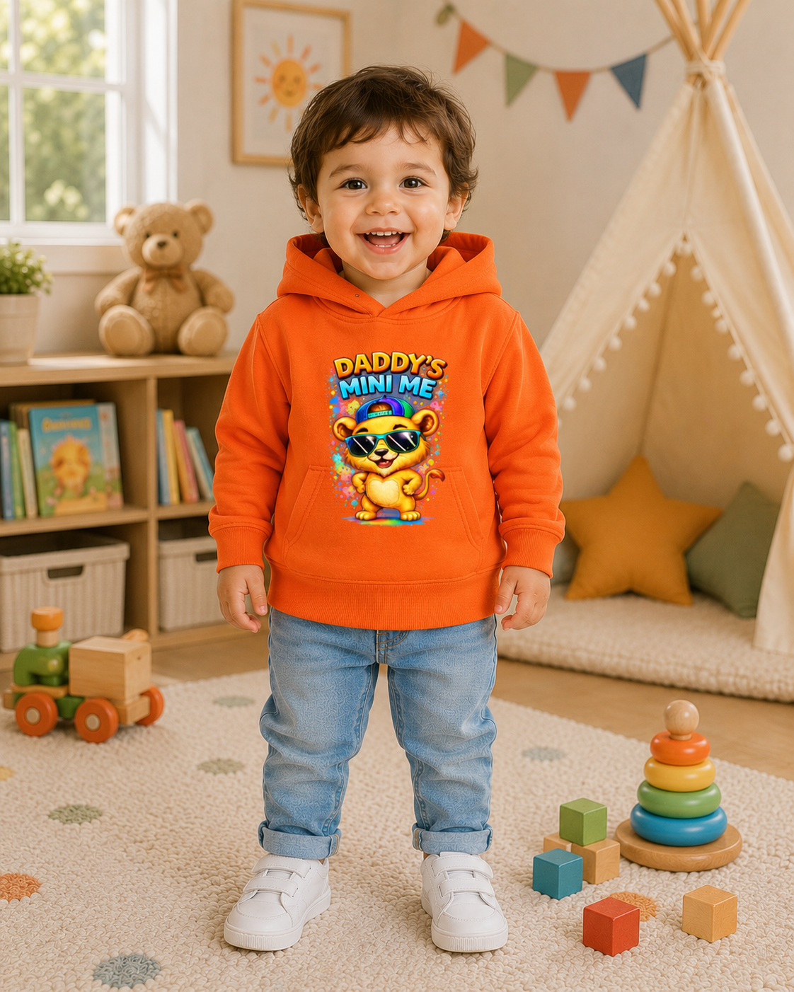 Daddy's Mini Me Toddler Hoodie, Lion Graphic Hoodie, Toddler Boy Sweatshirt, Cute Kids Hoodie, Father's Day Gift