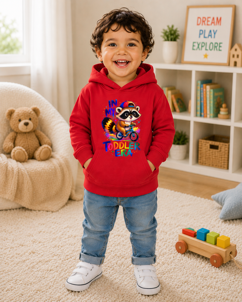 In My Toddler Era Hoodie, Cute Raccoon Toddler Hoodie, Kids Hooded Sweatshirt, Toddler Boy Hoodie, Toddler Girl Gift