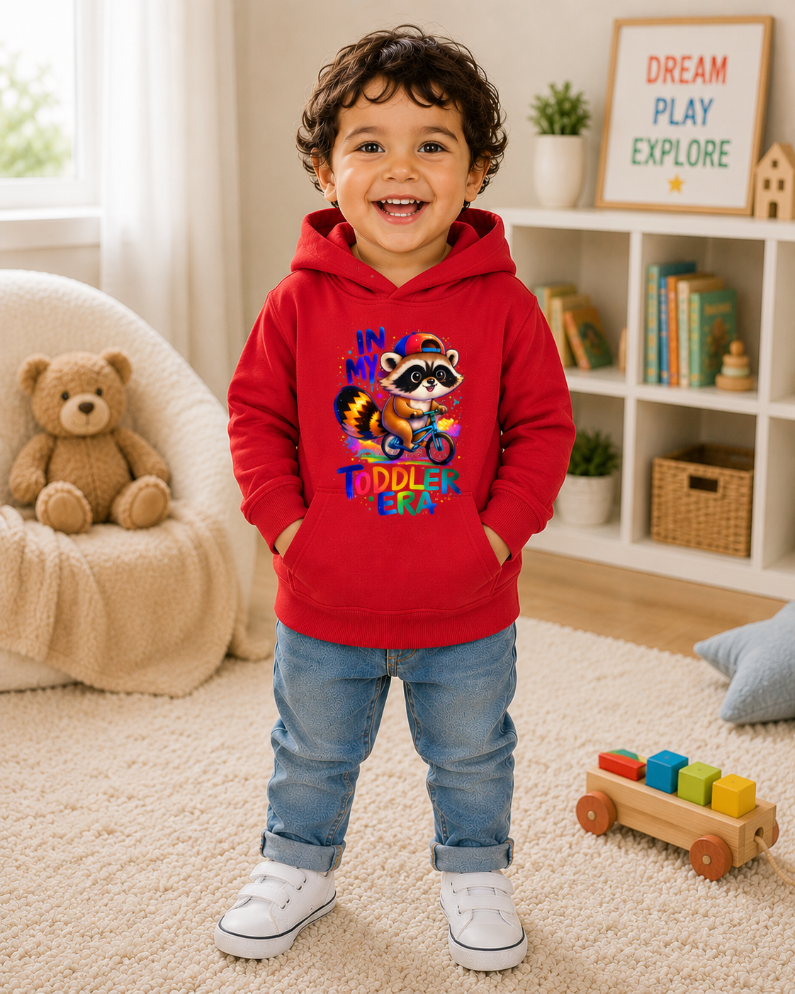 In My Toddler Era Hoodie, Cute Raccoon Toddler Hoodie, Kids Hooded Sweatshirt, Toddler Boy Hoodie, Toddler Girl Gift