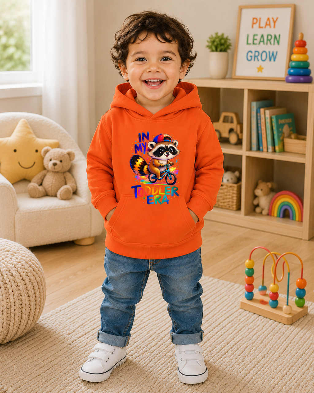 In My Toddler Era Hoodie, Cute Raccoon Toddler Hoodie, Kids Hooded Sweatshirt, Toddler Boy Hoodie, Toddler Girl Gift