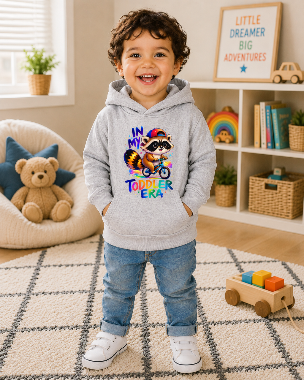 In My Toddler Era Hoodie, Cute Raccoon Toddler Hoodie, Kids Hooded Sweatshirt, Toddler Boy Hoodie, Toddler Girl Gift