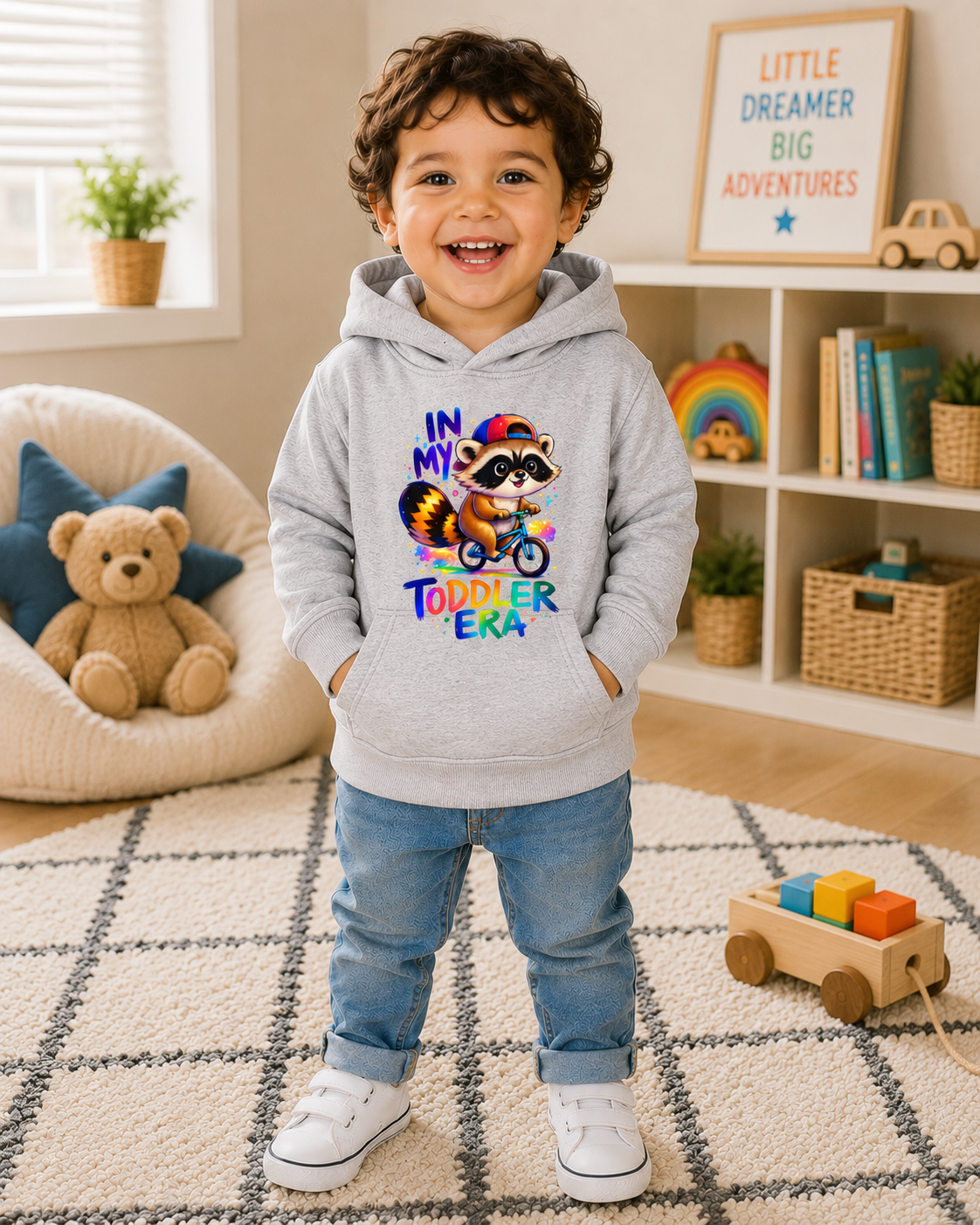 In My Toddler Era Hoodie, Cute Raccoon Toddler Hoodie, Kids Hooded Sweatshirt, Toddler Boy Hoodie, Toddler Girl Gift