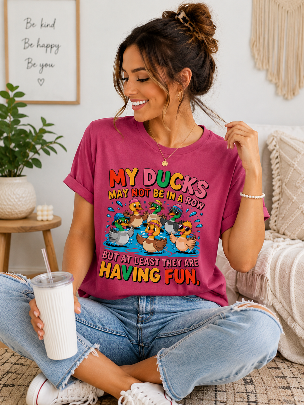 Funny Duck Graphic Tee for Women, Cute Duck Shirt, Duck Lover Gift, Funny Animal T-Shirt, Casual Graphic Tee, Gift for Her